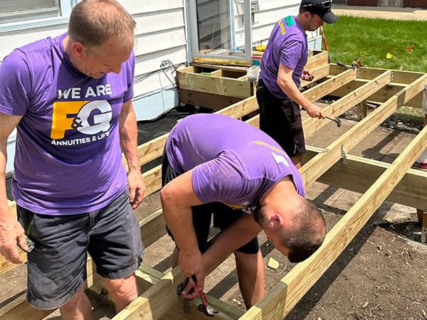 F&G Employees volunteering with Rebuilding Together